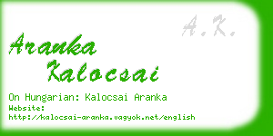 aranka kalocsai business card